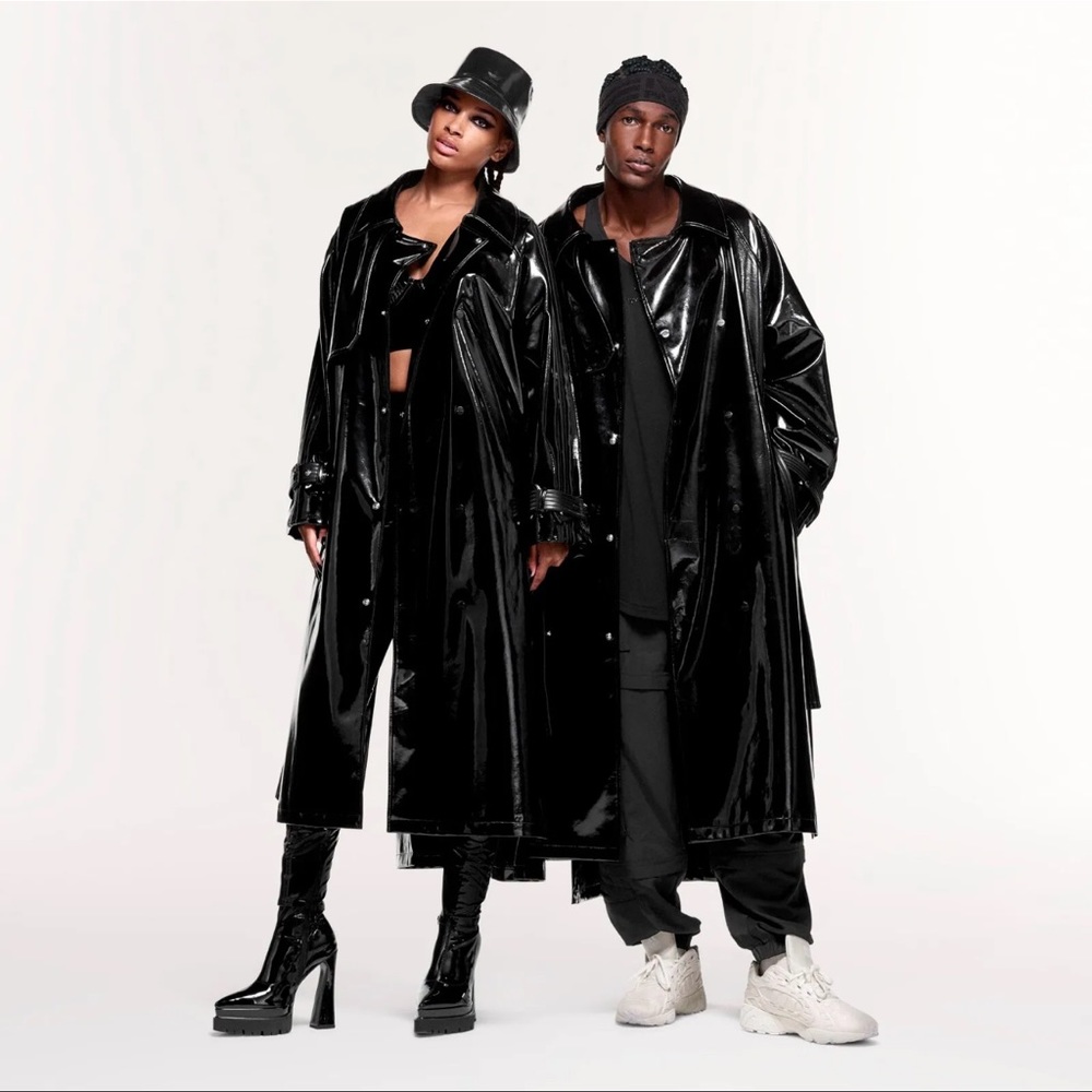 NEW Adidas IVY PARK NOIR Latex Trench Coat Black Unisex Medium